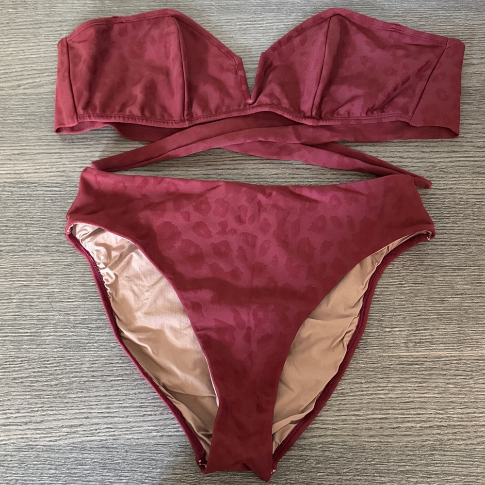 PQ Swim Burgundy Bikini Set